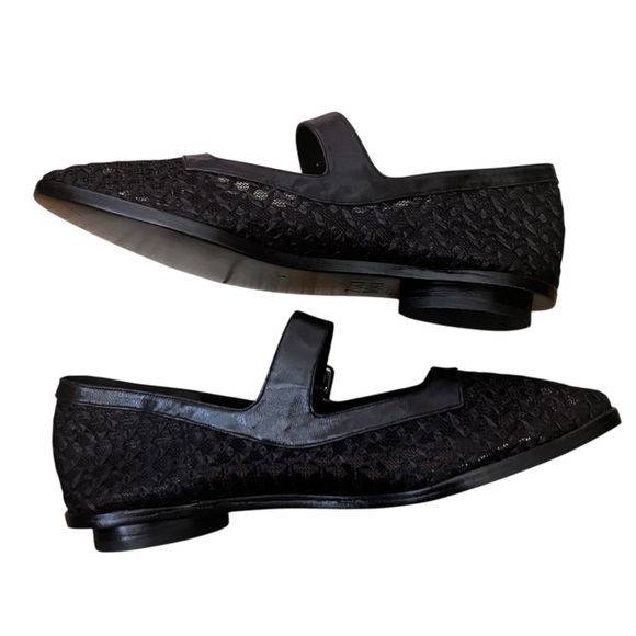 Zou Xou Black Mesh Mary Jane Eugenia Shoes Size 9 - Picture 2 of 14